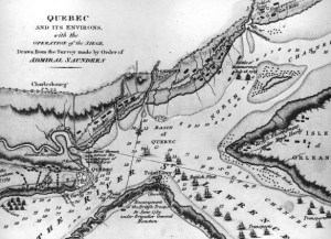 Plan du siège de Québec dessiné en 1810. Source : BANC-C14523