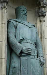Statue de Sir William Wallace à l'entrée du Château d'Édimbourg. Sculpteur : Alexander Carrick Photo : Kjetil Bjørnsrud, 2005