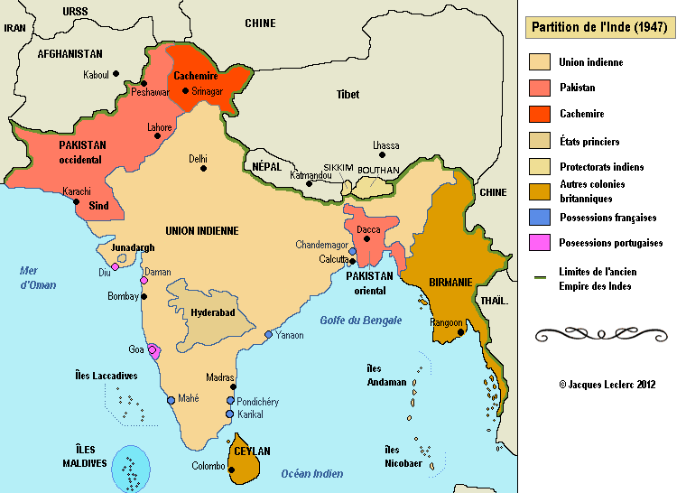 15 août 1947  Partition des Indes