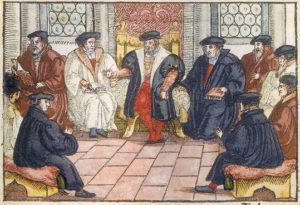 Le colloque de Marbourg Gravure sur bois anonyme (1557)