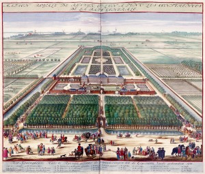 Maison royale de Ryswick où l'on a tenu les conférences de la paix générale Gravure de Jan van Vianen (1697)