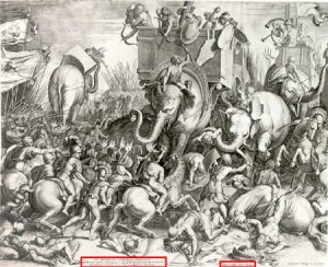 La Bataille de Zama Gravure de Cornelis Cort (1567)
