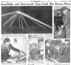 Reportage sur la bataille de Los Angeles Source : Los Angeles Times (1942)