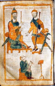 Charlemagne et Pépin le Bossu Copie du Xe siècle des Annales de Fulda Source : Wikimedia Commons