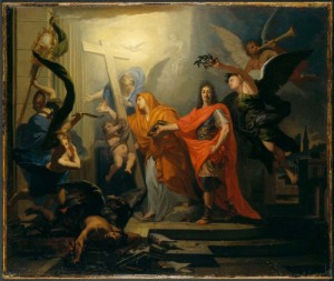 Allégorie sur le thème de la paix d'Utrecht en 1713 Huile sur toile d'Antoine Rivalz (ca1714) Source : MMA