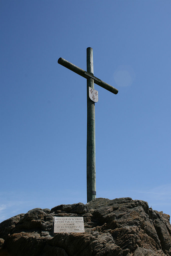 24 juillet 1534  Jacques Cartier plante une croix à Gaspé