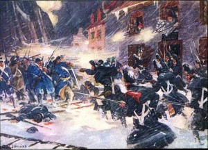La bataille du Sault-au-Matelot Illustration de C.W. Jefferys (1916)
