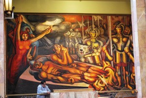 La Torture de Cuauhtémoc Murale de David Alfaro Siquerios (1951) Photo : Jaontiveros (2009)
