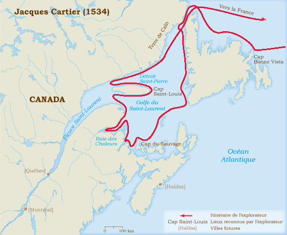 27 mai 1534  Jacques Cartier atteint le détroit de Belle-Isle