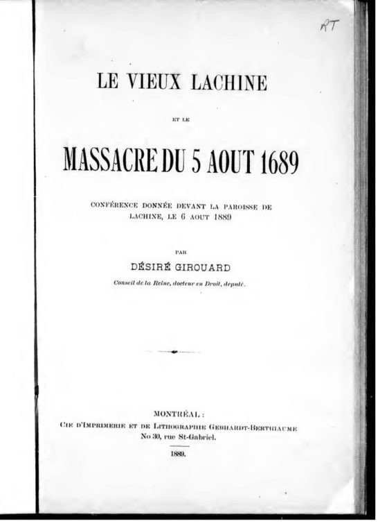 5 août 1689  Massacre de Lachine
