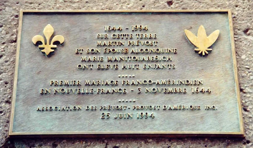 3 novembre 1644  Martin Prévost épouse Marie-Olivier-Sylvestre Manitouabe8ich